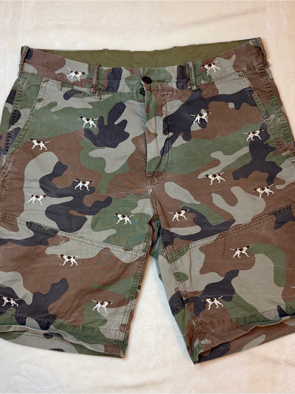 Polo Ralph Lauren Sportsman Camo Hunting Dog All Over Print Shorts Cargo 33